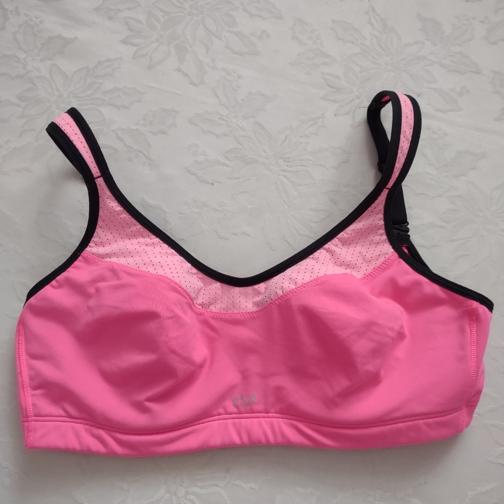 Victoria Secret Sport Pink Black Contrast Bra